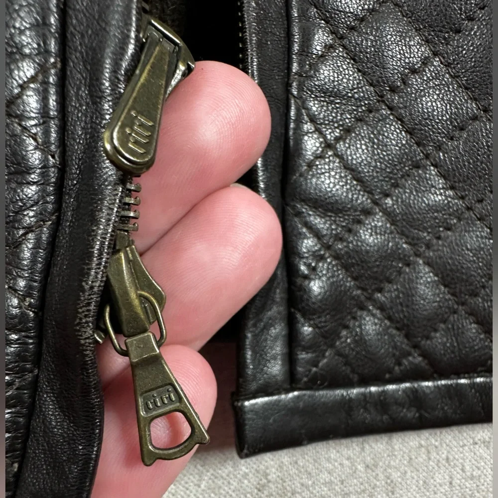 Linda Allard for Ellen Tracy Quilted Leather Vest Size 12